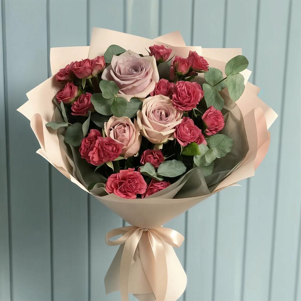 Букет цветов из: Гвоздики и Розы в Малое Карасево