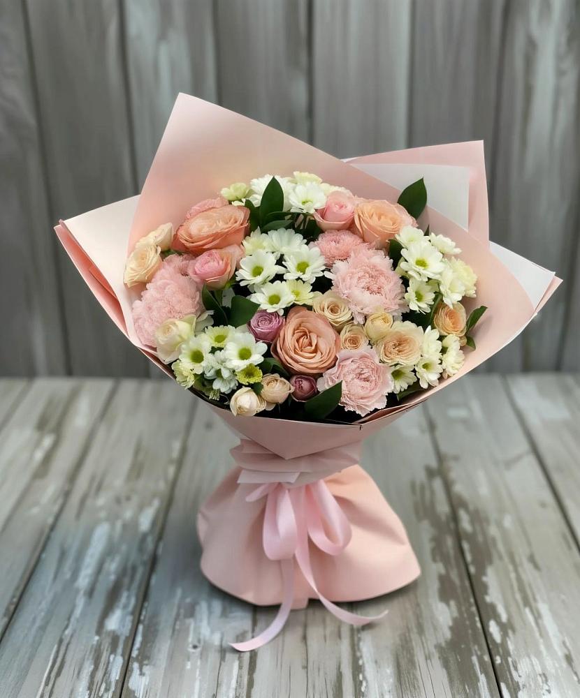 Букет цветов из: Гвоздики, Розы и Хризантемы в Малое Карасево