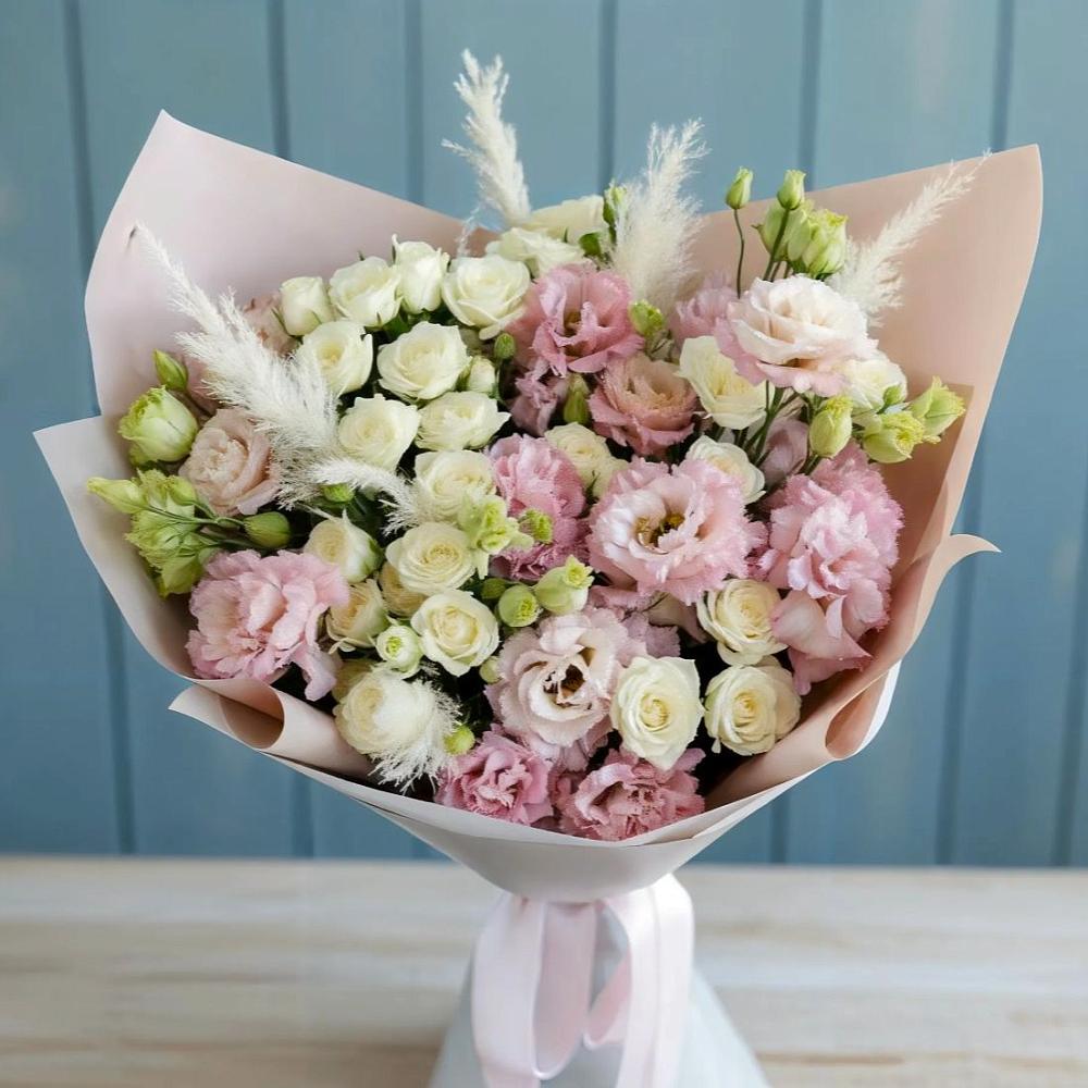 Букет цветов из: Альстромерии и Розы в Малое Карасево