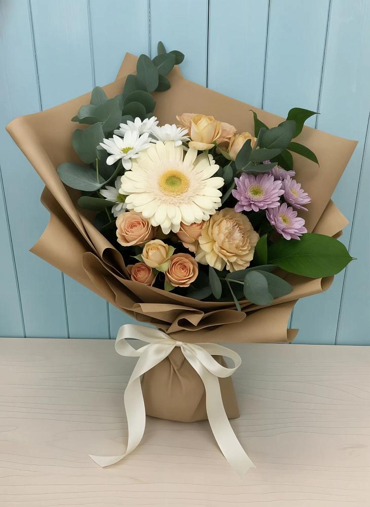 Букет цветов из: Герберы и Хризантемы в Малое Карасево