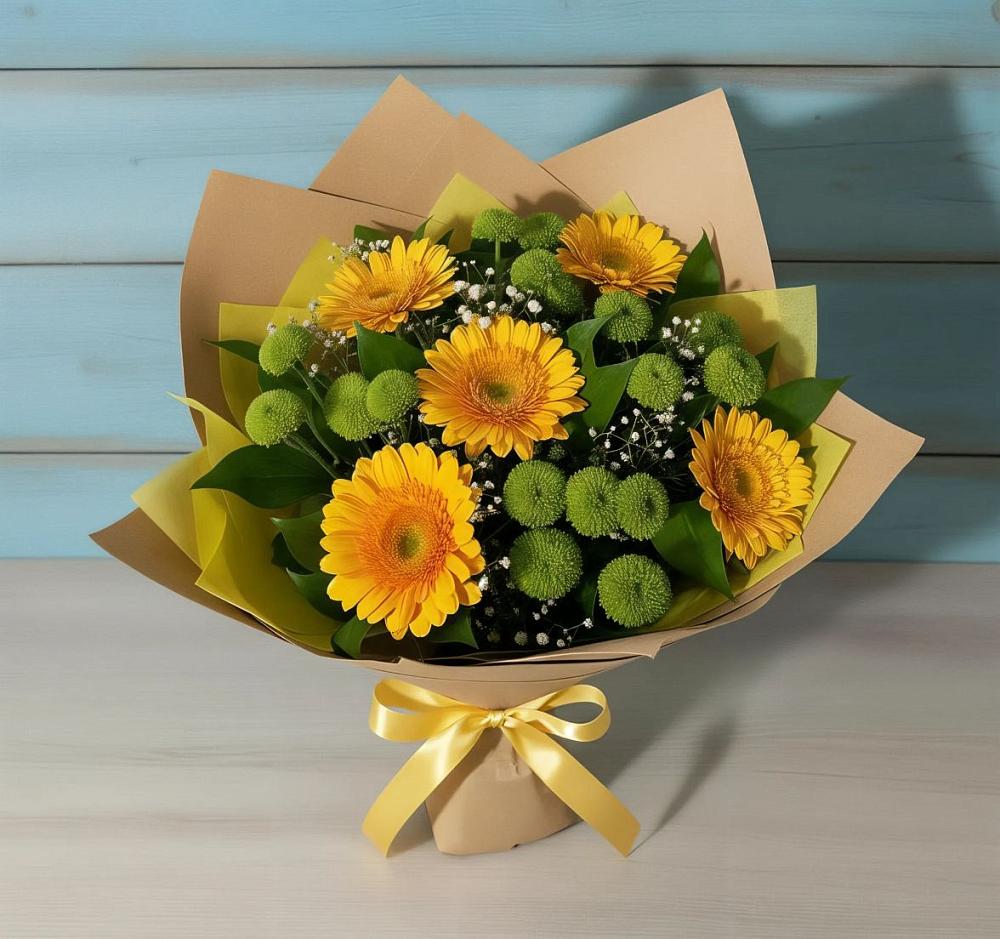 Букет цветов из: Герберы и Хризантемы в Малое Карасево