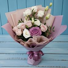 Букет цветов из:  Розы и Лизиантусы в Малое Карасево