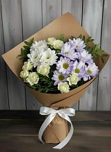 Букет цветов из:  Хризантемы и Розы #REPLACE_PRED# Малое Карасево