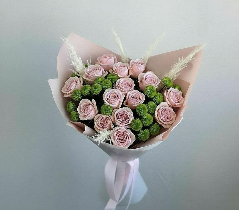 Букет цветов из: Розы и Хризантемы в Малое Карасево