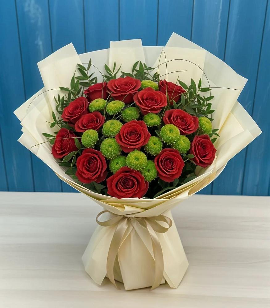 Букет цветов из: Розы и Хризантемы в Малое Карасево