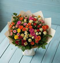 Букет Микс из разноцветных кустовых роз #REPLACE_PRED# Малое Карасево